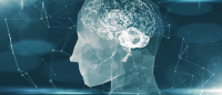 digital graphic of brain and data points